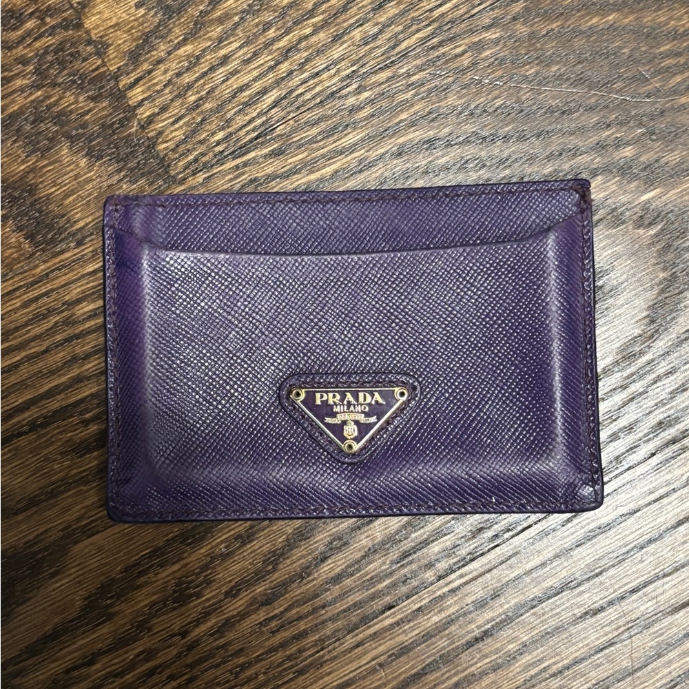 Prada Saffiano leather cardholder - purple